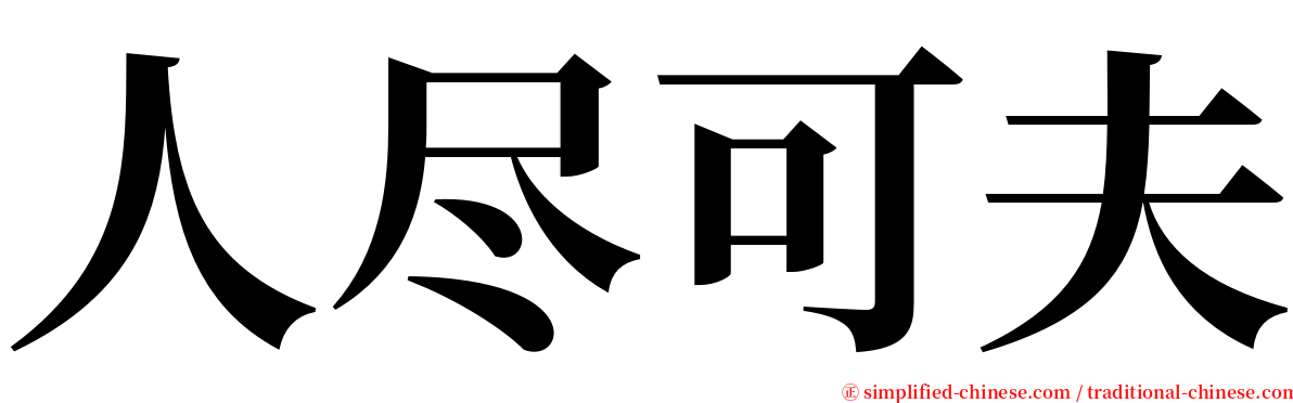 人尽可夫 serif font