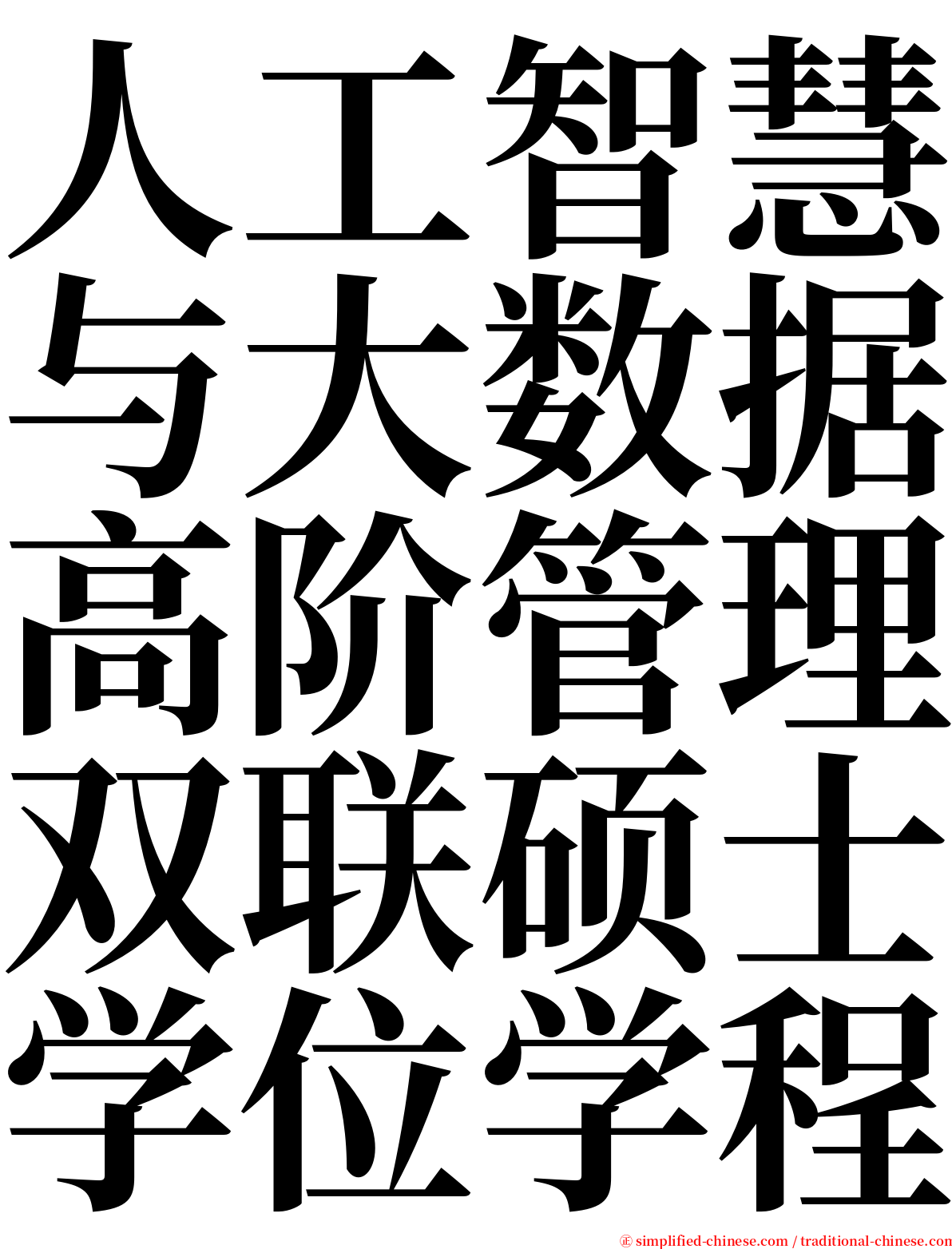 人工智慧与大数据高阶管理双联硕士学位学程 serif font