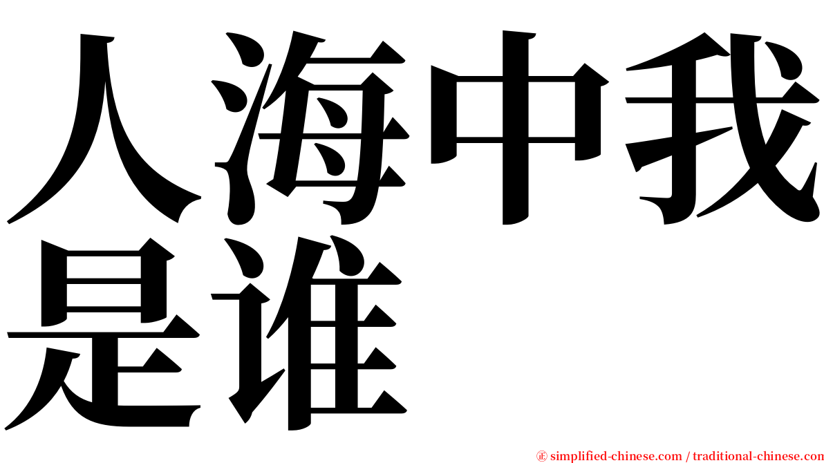 人海中我是谁 serif font