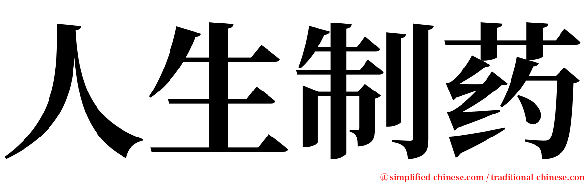 人生制药 serif font