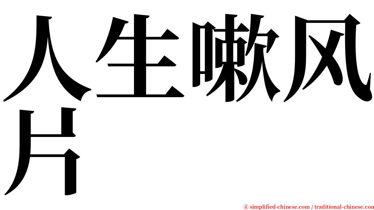 人生嗽风片 serif font