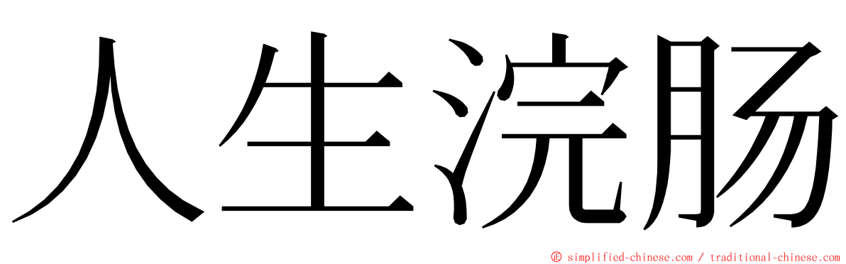 人生浣肠 ming font