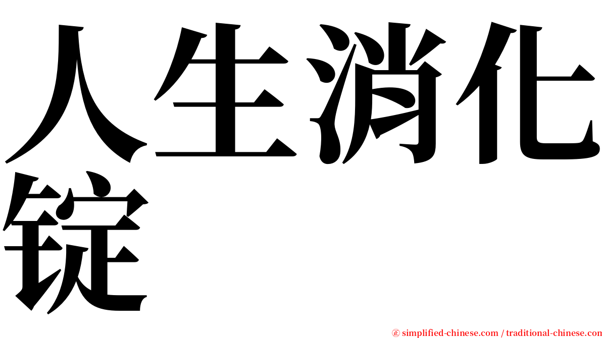 人生消化锭 serif font