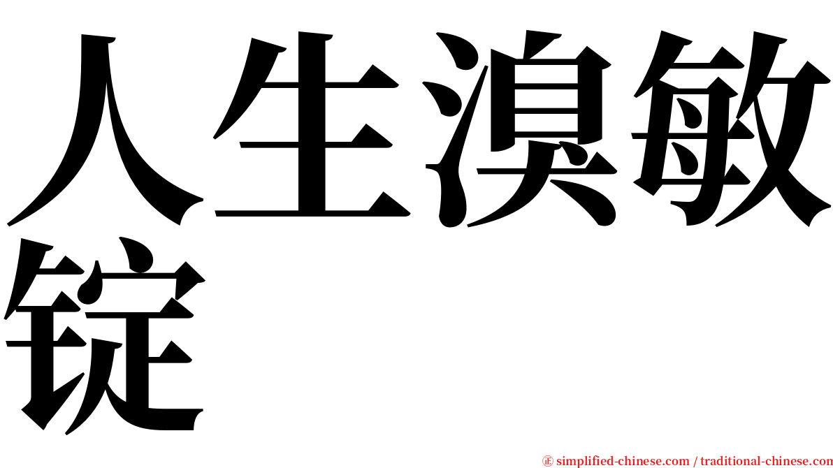 人生溴敏锭 serif font