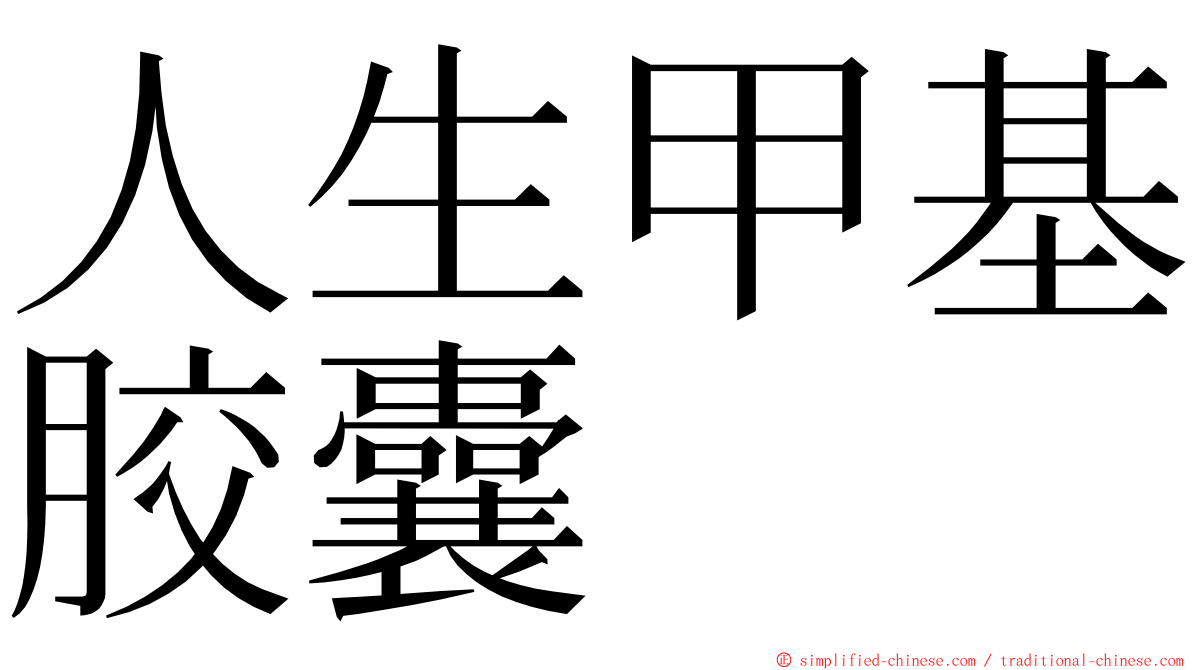 人生甲基胶囊 ming font