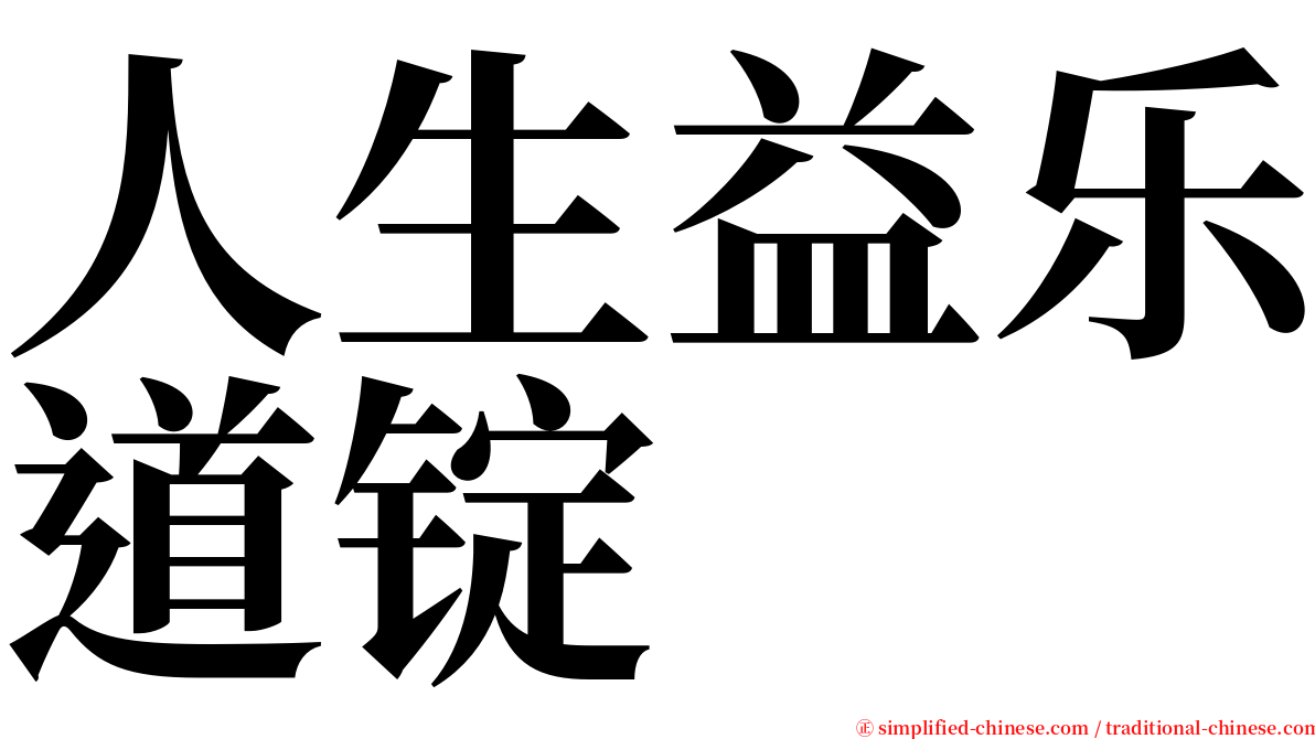 人生益乐道锭 serif font