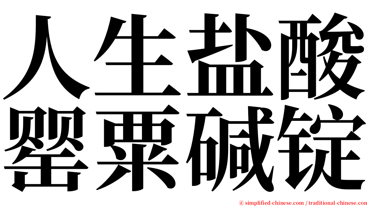 人生盐酸罂粟碱锭 serif font