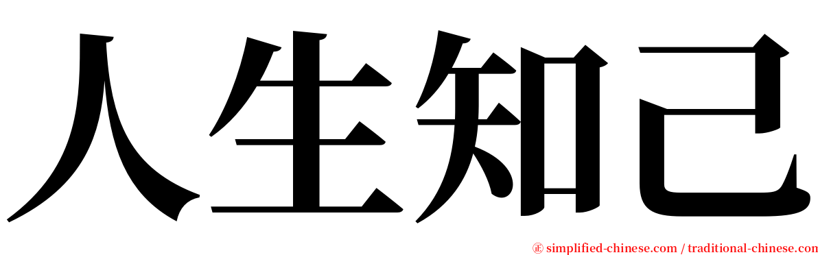 人生知己 serif font