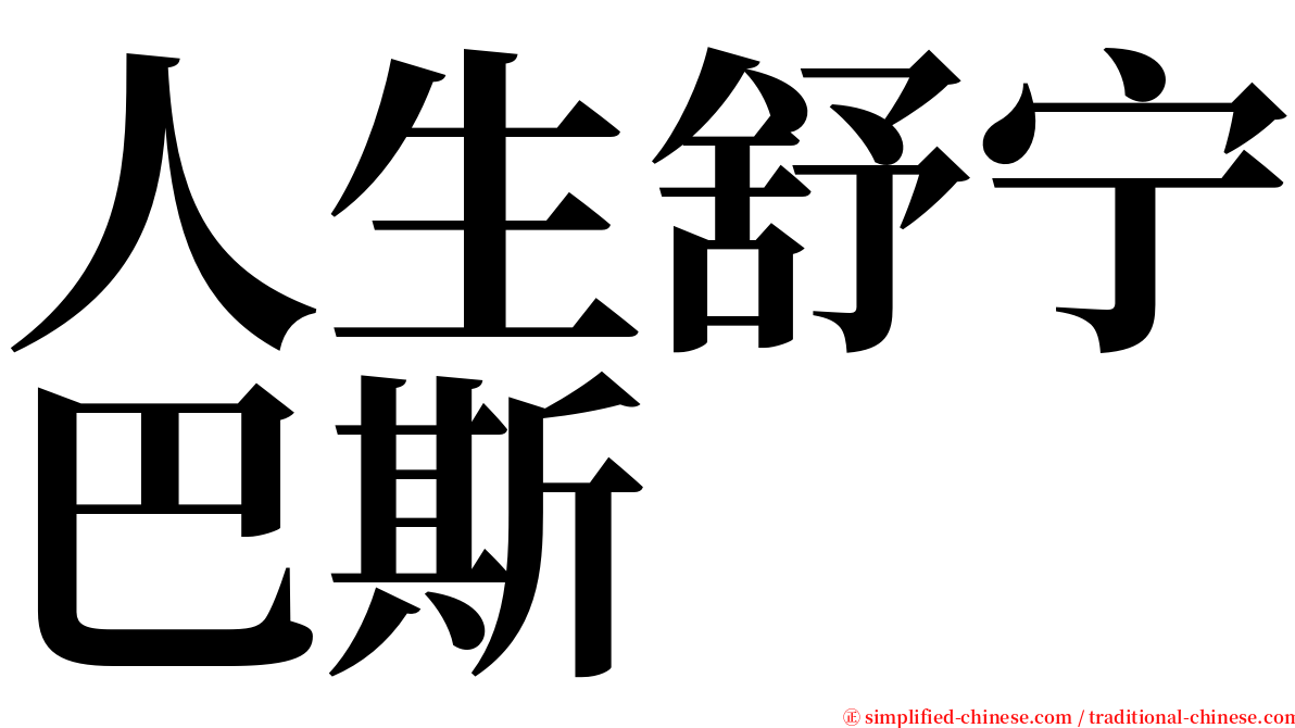 人生舒宁巴斯 serif font