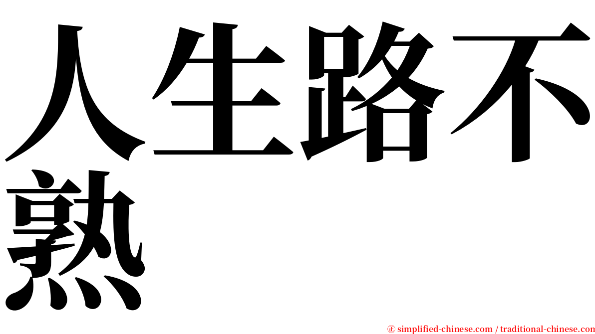 人生路不熟 serif font