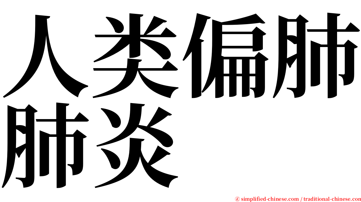 人类偏肺肺炎 serif font