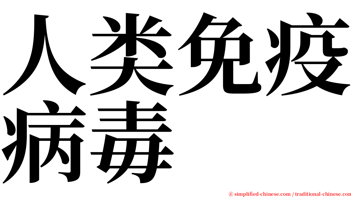 人类免疫病毒 serif font