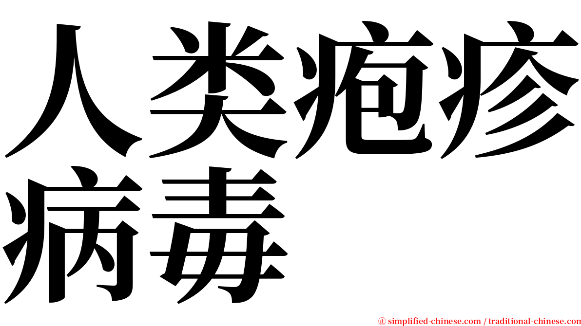 人类疱疹病毒 serif font