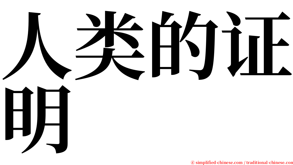 人类的证明 serif font