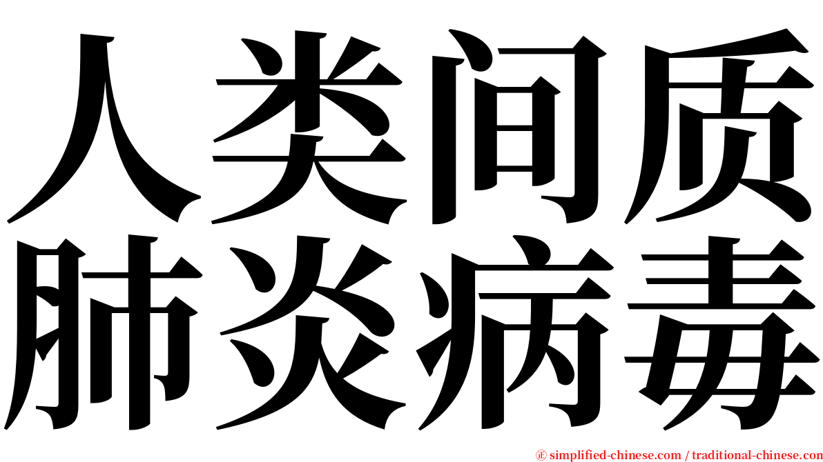 人类间质肺炎病毒 serif font