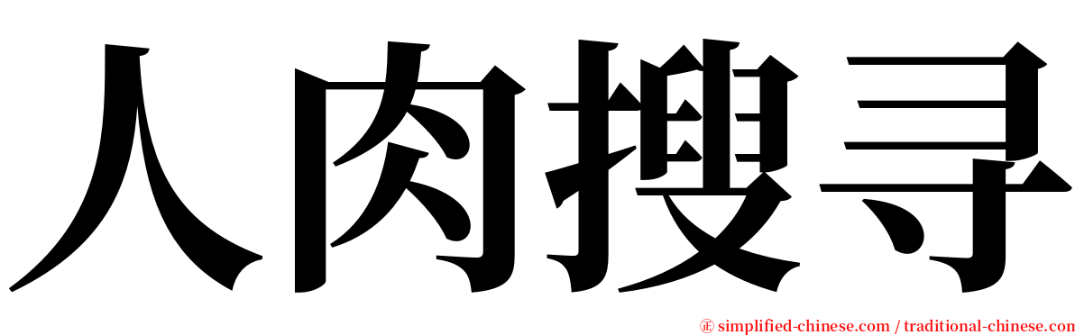 人肉搜寻 serif font