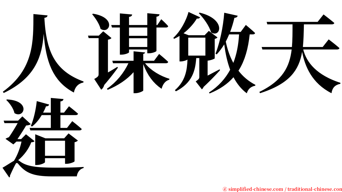 人谋敓天造 serif font