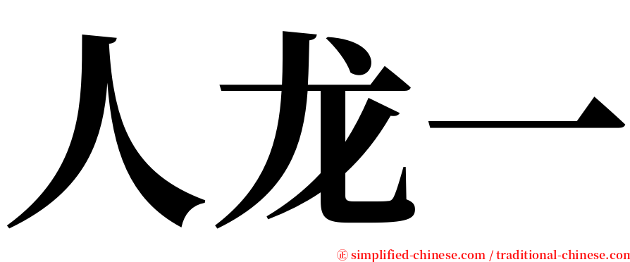 人龙一 serif font