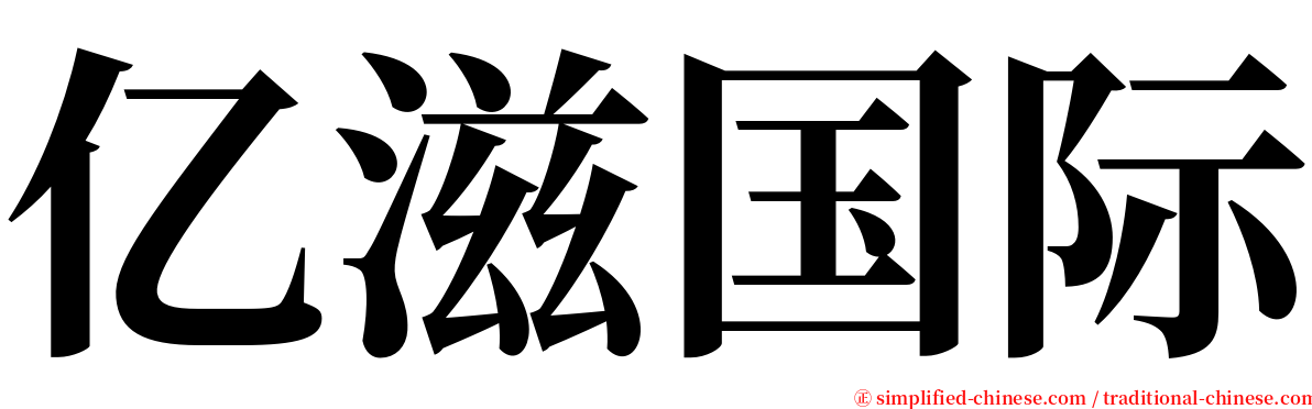 亿滋国际 serif font