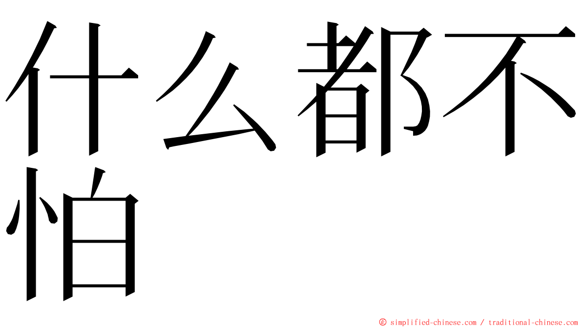 什么都不怕 ming font