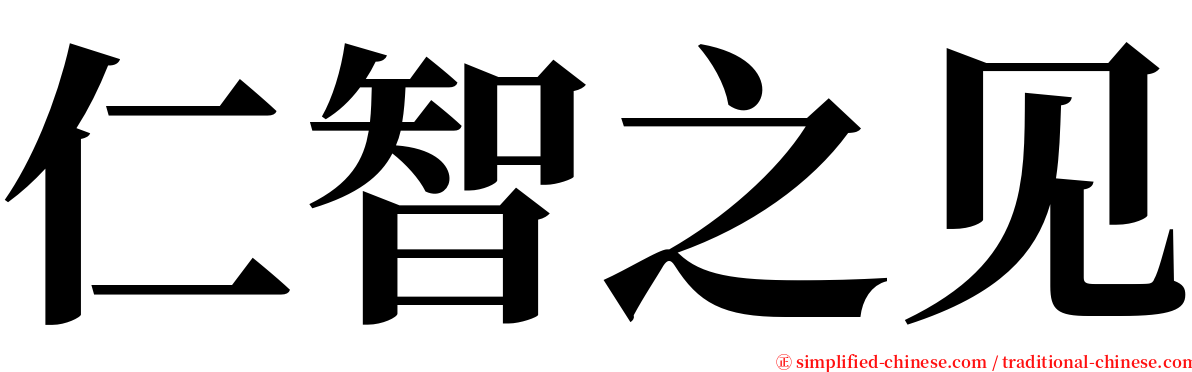 仁智之见 serif font