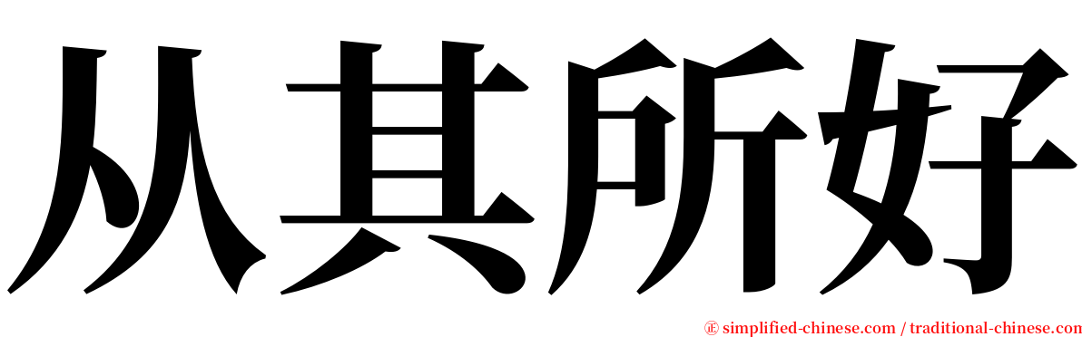 从其所好 serif font