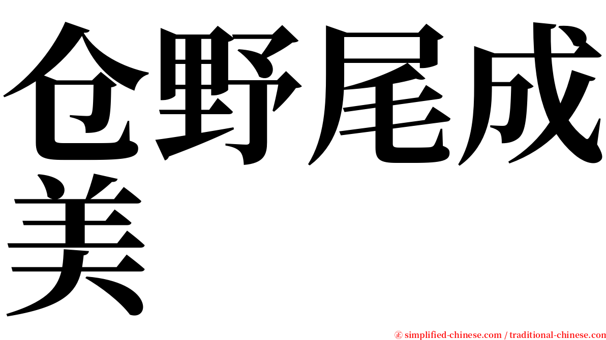 仓野尾成美 serif font