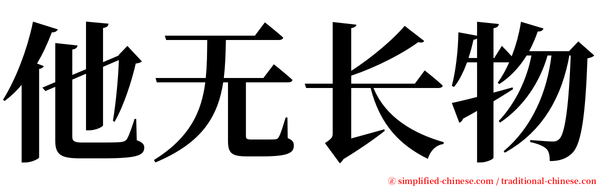 他无长物 serif font