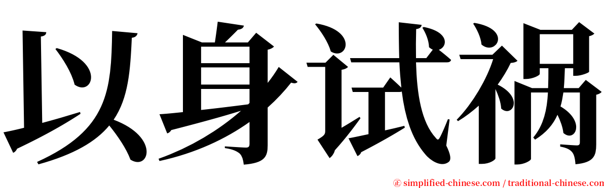 以身试祸 serif font