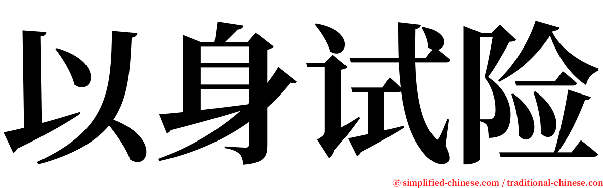 以身试险 serif font