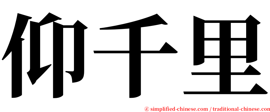 仰千里 serif font