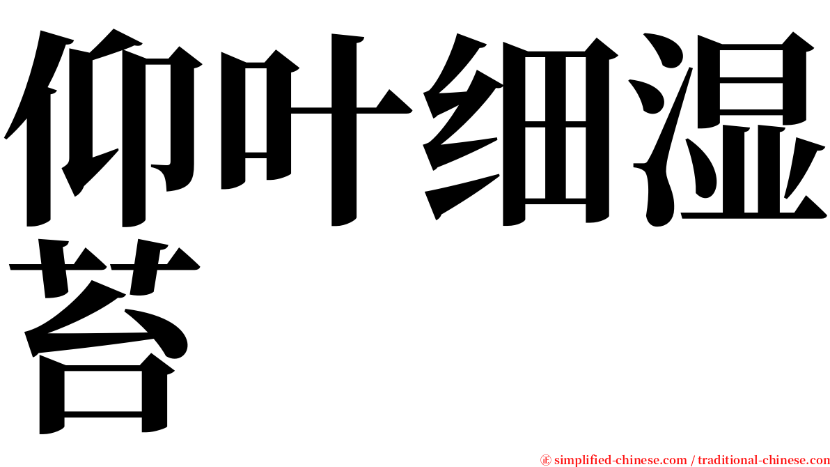 仰叶细湿苔 serif font