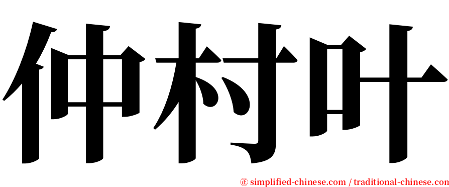 仲村叶 serif font