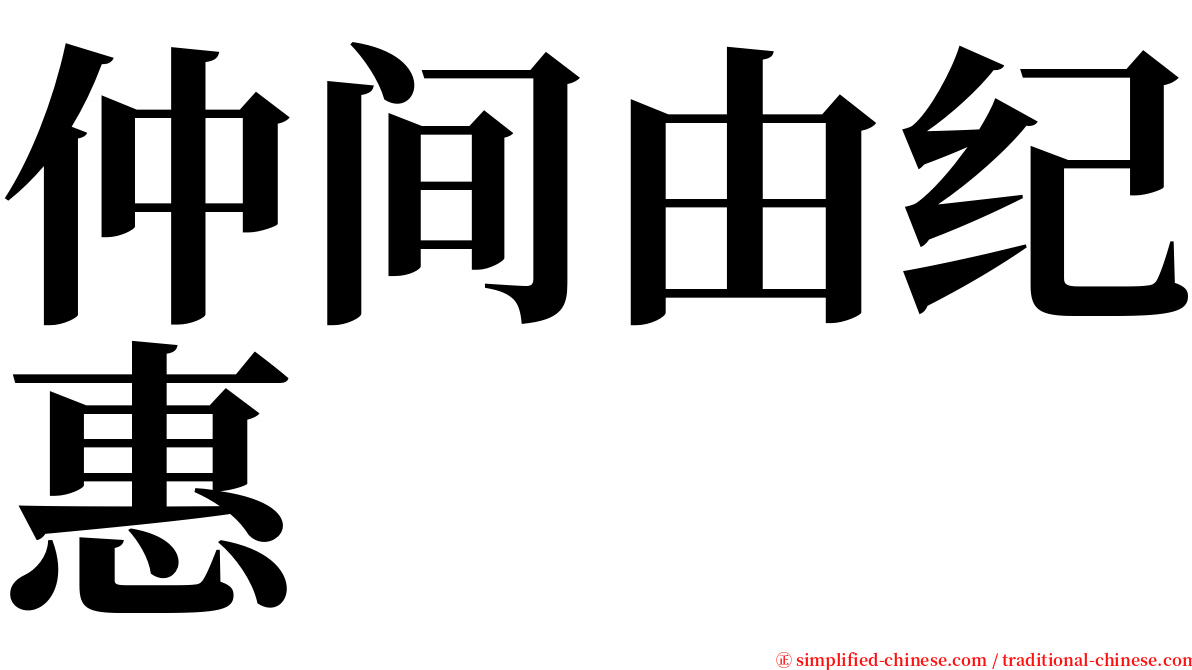 仲间由纪惠 serif font