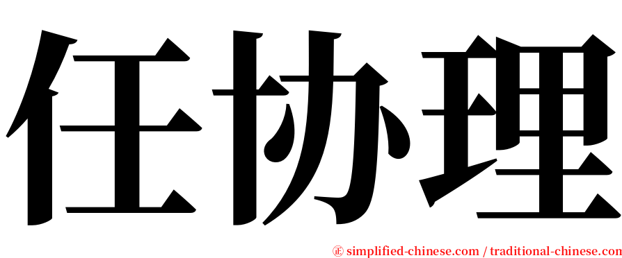 任协理 serif font