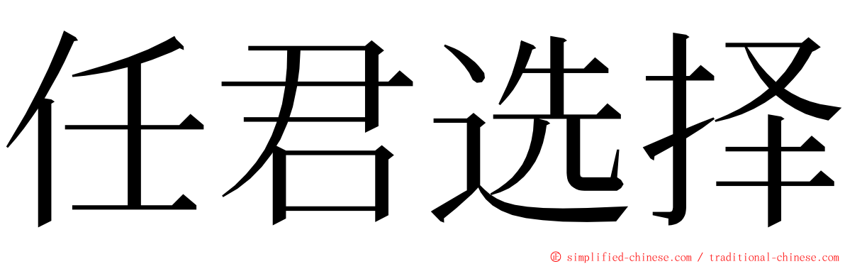 任君选择 ming font