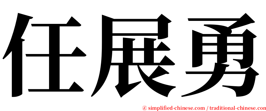 任展勇 serif font