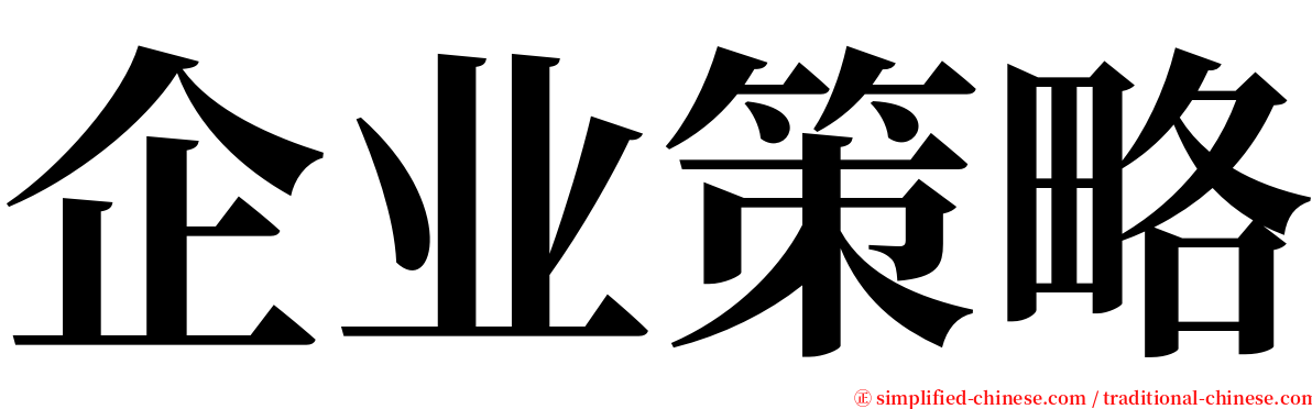 企业策略 serif font