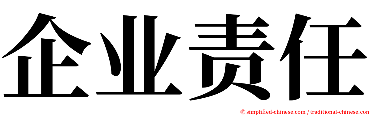 企业责任 serif font