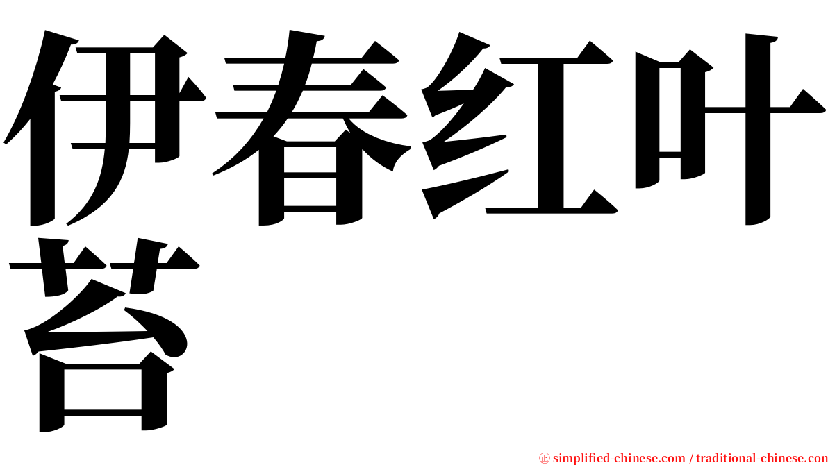 伊春红叶苔 serif font