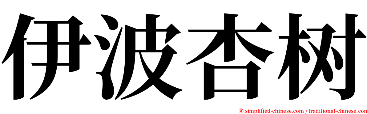 伊波杏树 serif font