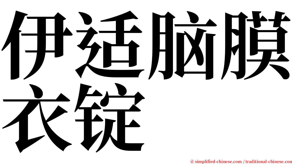 伊适脑膜衣锭 serif font