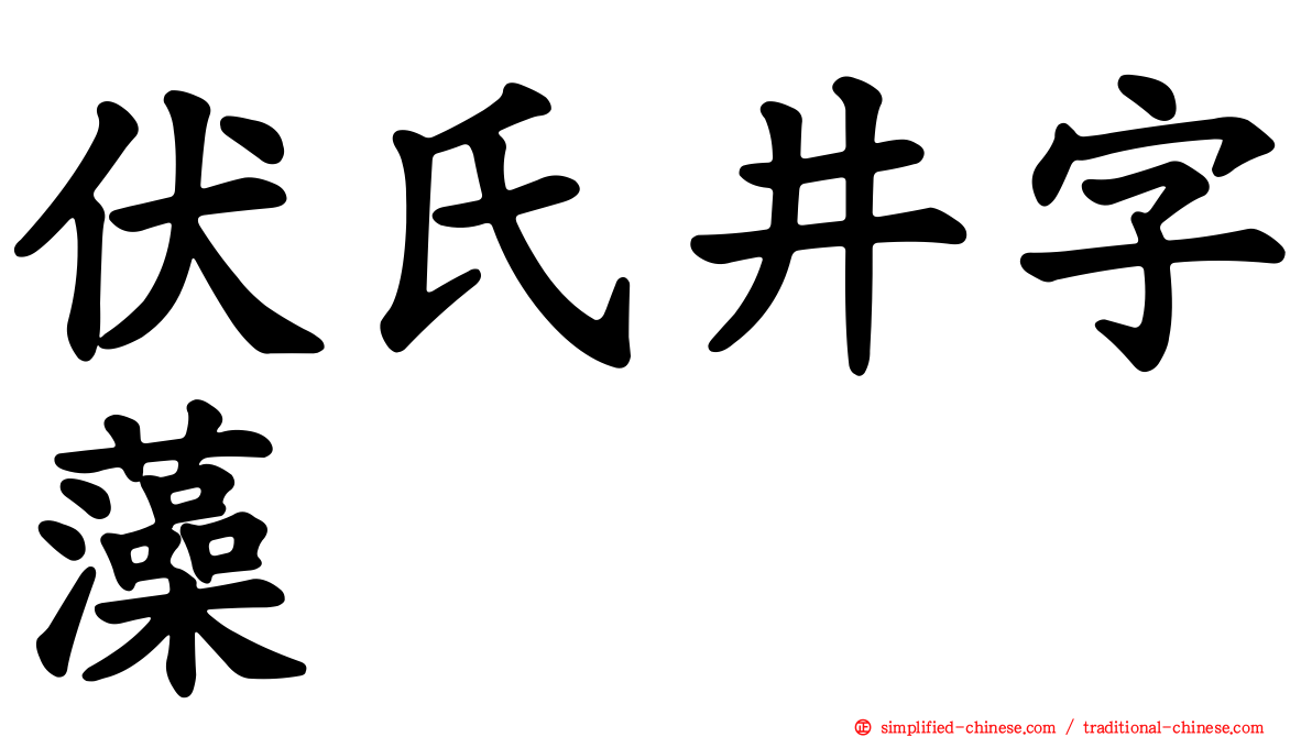 伏氏井字藻