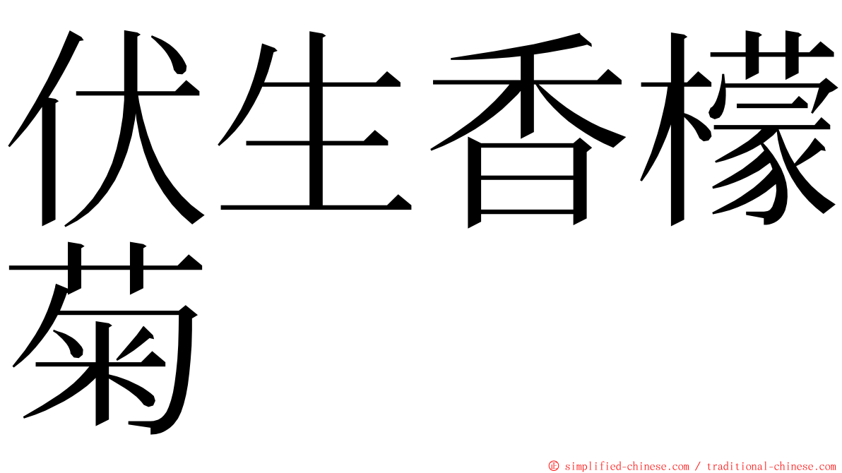 伏生香檬菊 ming font