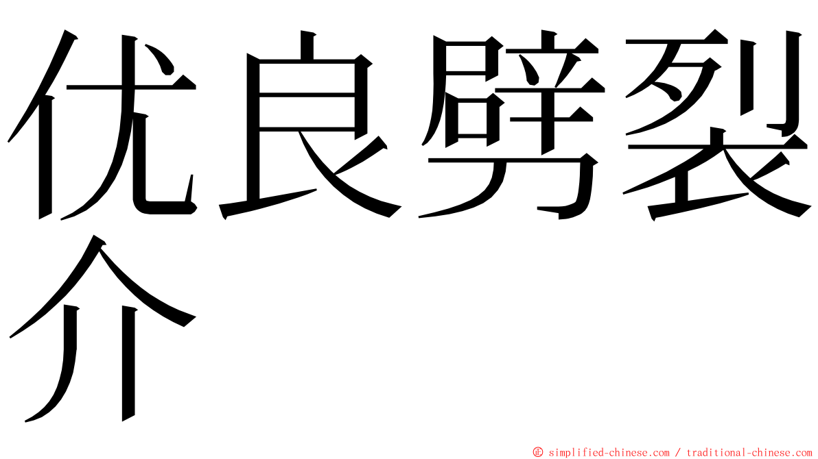 优良劈裂介 ming font