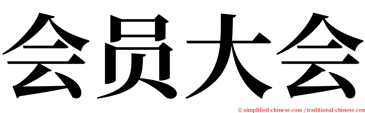 会员大会 serif font
