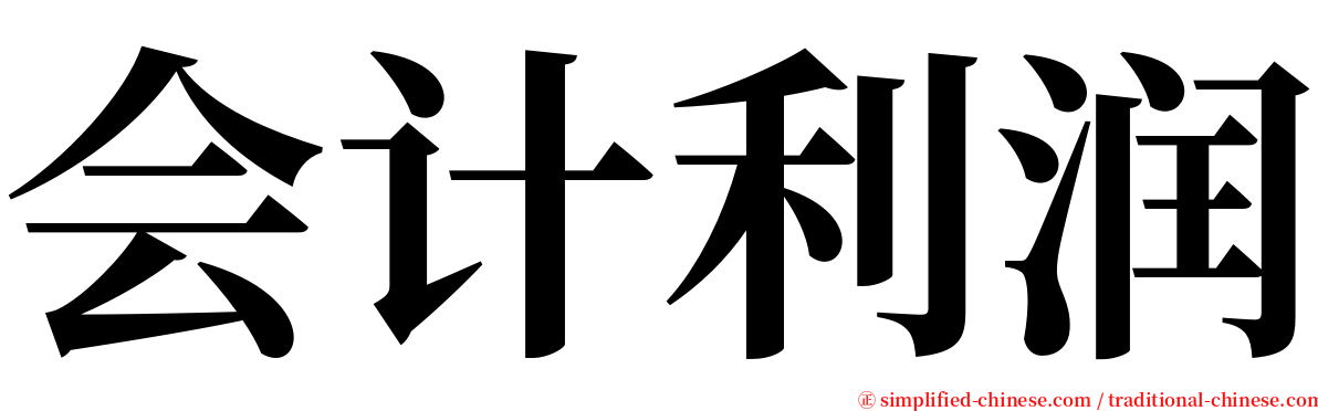 会计利润 serif font