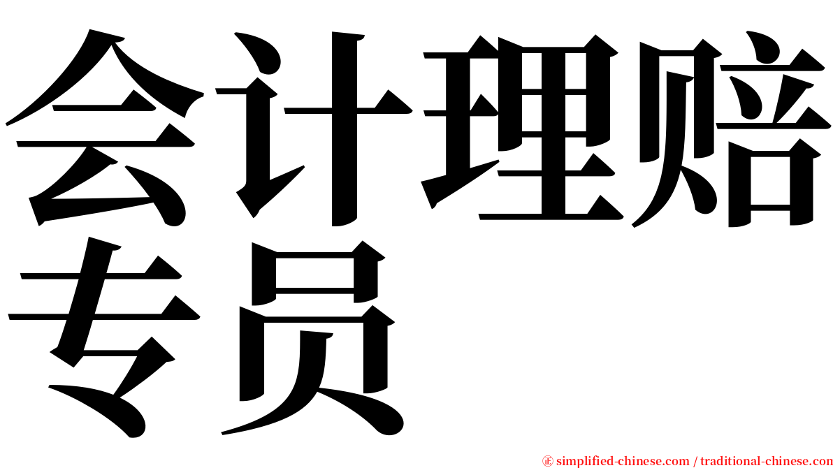 会计理赔专员 serif font