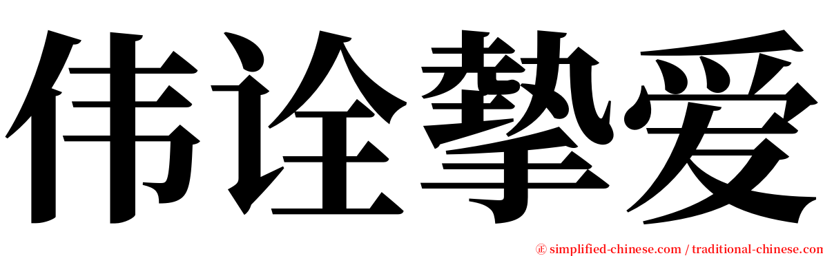 伟诠摰爱 serif font