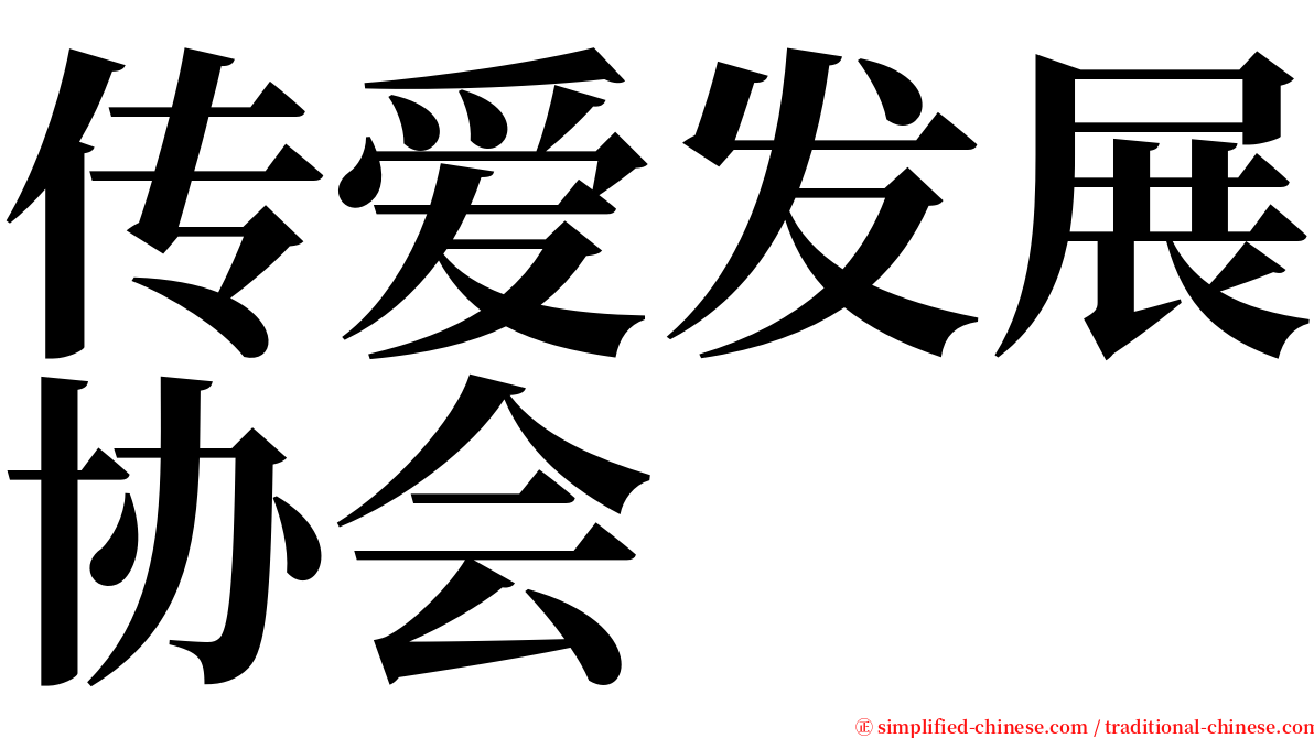 传爱发展协会 serif font